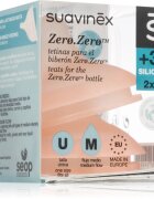 Suavinex Zero Zero Bottle Teat savička na láhev M Medium Flow 3 m+ 2 ks