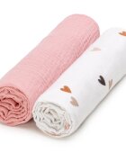 T-Tomi BIO Muslin Diapers látkové pleny Love 65 x 65 cm 2 ks