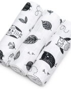 T-Tomi TETRA Cloth Diapers HIGH QUALITY látkové pleny Owls 70x70 cm 3 ks