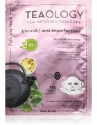 Teaology Tea Glow Blemish AHA Purifying Mask plátýnková maska s čisticím a osvěžujícím účinkem na krk a dekolt 21 ml
