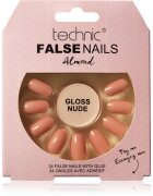 Technic Cosmetics False Nails Almond umělé nehty Gloss Nude 24 ks