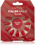 Technic Cosmetics False Nails Stiletto umělé nehty Gloss Red 24 ks
