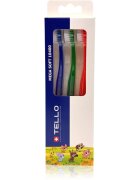 TELLO Kids 10400 Mega Soft zubní kartáčky pro děti 2-7 3 ks