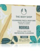 The Body Shop Moringa Cleansing Bar tuhé mýdlo na obličej a tělo 100 g