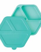 Tiny Twinkle Silicone Plate dělený talíř s víkem Mint 1 ks