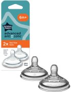 Tommee Tippee Advanced Anti-Colic savička na láhev Fast Flow 6-12m 2 ks