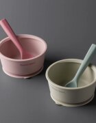 Tommee Tippee EasiStick™ Silicone Bowl & Spoon silikonová miska s přísavkou 4m+ Pink 1 ks