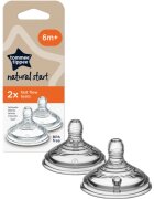 Tommee Tippee Natural Start Anti-Colic Teat savička na láhev Fast Flow 6 m+ 2 ks