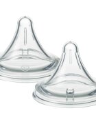 Tommee Tippee Natural Start Deep Latch Teats trojúhelníková savička na lahev pomalý průtok 2 ks
