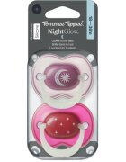 Tommee Tippee NightGlow Soother 18-36m dudlík Girl 2 ks