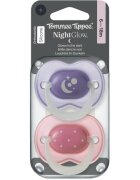 Tommee Tippee NightGlow Soother 6-18m dudlík Girl 2 ks
