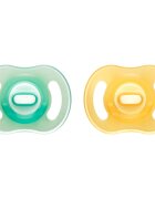 Tommee Tippee Ultra Light Night dudlík Orange/ Green 0-6m 2 ks