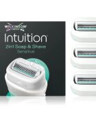 Wilkinson Sword Intuition 2in1 Soap & Shave Sensitive náhradní břity 3 ks