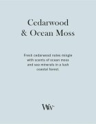 Woodwick Cedarwood & Ocean Moss vonná svíčka s dřevěným knotem 275 g
