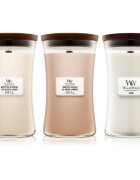 Woodwick Linen Tea & Sea Salt set dárková sada