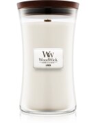 Woodwick Linen vonná svíčka s dřevěným knotem 609.5 g