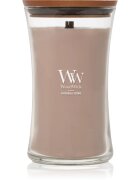 Woodwick Opulent Wood Patchouli Creme vonná svíčka s dřevěným knotem 609.5 g