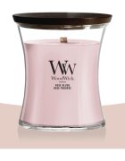 Woodwick Rose Blush vonná svíčka s dřevěným knotem 275 g