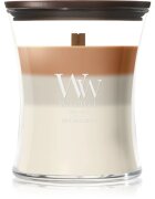 Woodwick Trilogy Café Macchiato vonná svíčka s dřevěným knotem 275 g