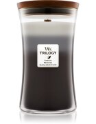 Woodwick Trilogy Warm Woods vonná svíčka s dřevěným knotem 609.5 g