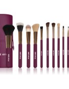 Zoë Ayla 12 Piece Makeup Brush Set Dark Plum sada štětců s pouzdrem