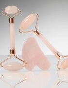 Zoë Ayla Rose Quartz Facial Roller And Gua Sha Tool dárková sada na obličej