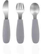 Zopa Silicone Children's Cutlery příbor pro děti 6 m+ Dove Grey 3 ks
