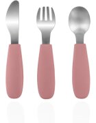 Zopa Silicone Children's Cutlery příbor pro děti 6 m+ Old Pink 3 ks