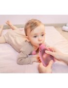 Zopa Silicone Refillable Baby Food Pouch kapsička na jídlo 0 m+ Transparent Pink 120 ml