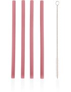 Zopa Silicone Straw silikonové brčko + kartáč 6 m+ Old Pink 4 ks