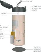 Zopa Thermo Bottle with Drinking Spout termoska s brčkem Dino 1 ks