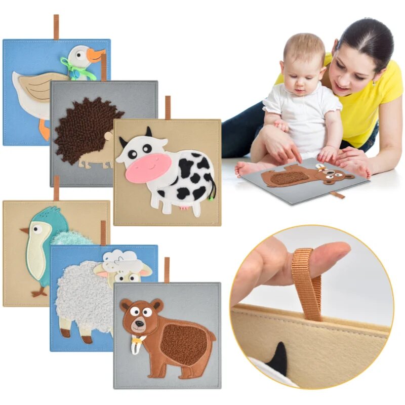 2Kids Toys Sensory Pictures Animals obrázková knížka 6 ks