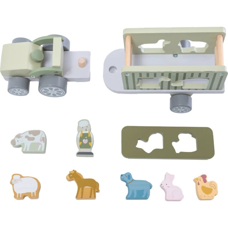 2Kids Toys Wooden Car with Animals sada hraček ze dřeva 2y+ 10 ks