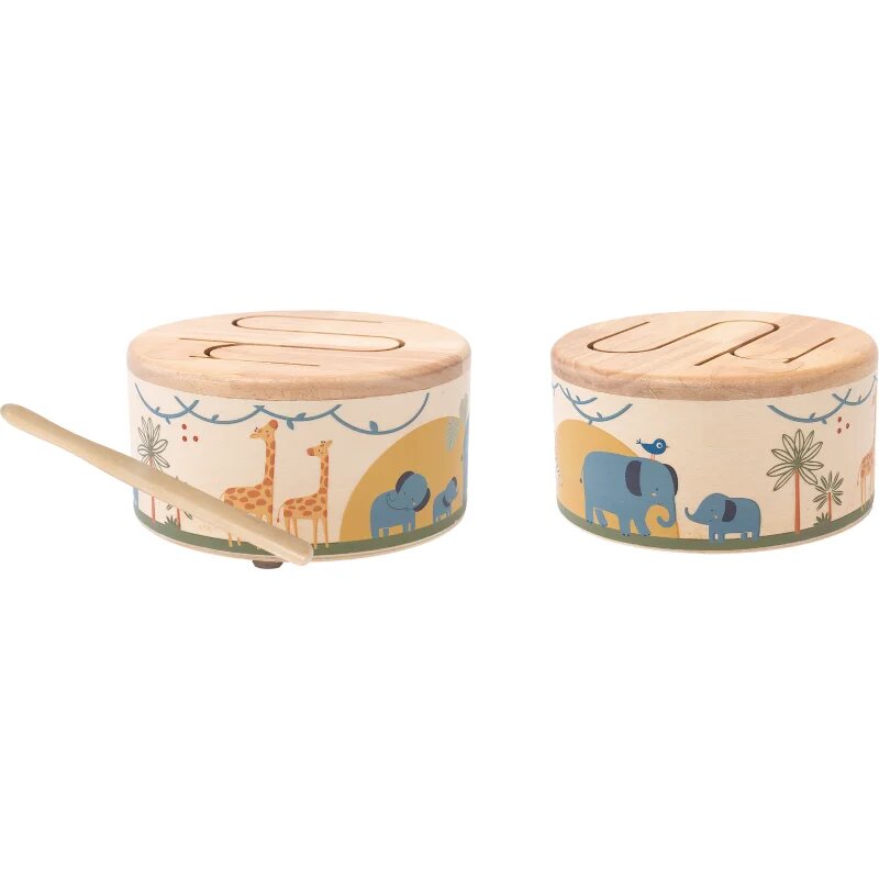 2Kids Toys Wooden Drum Safari hudební hračka 18m+ 1 ks