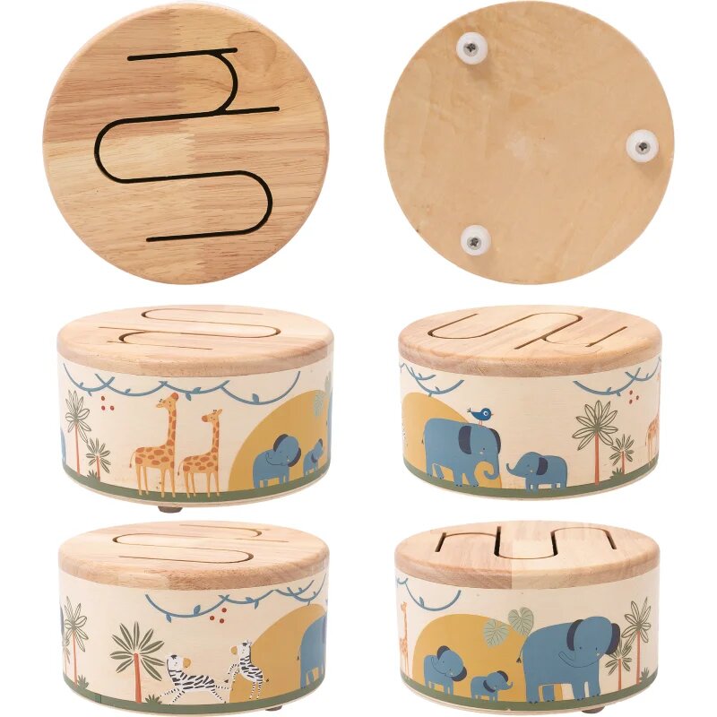 2Kids Toys Wooden Drum Safari hudební hračka 18m+ 1 ks