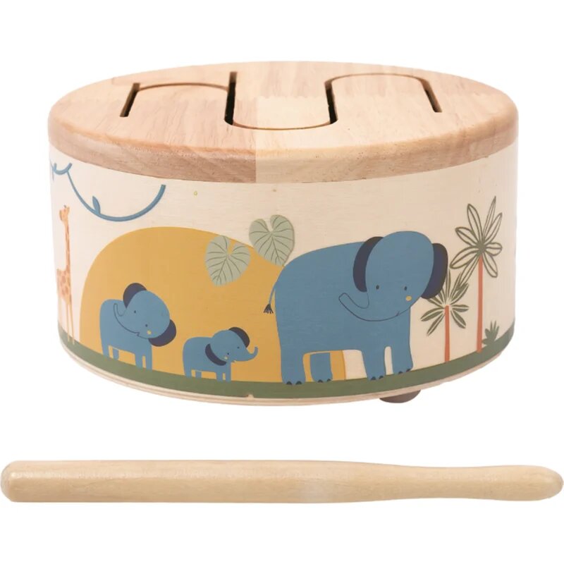 2Kids Toys Wooden Drum Safari hudební hračka 18m+ 1 ks