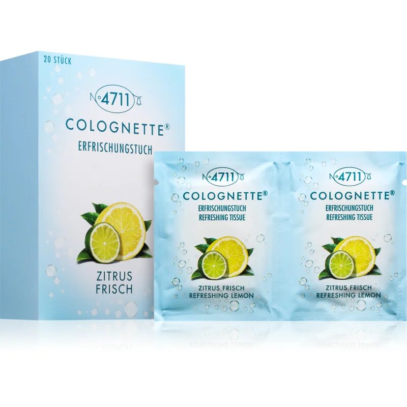 4711 Colognette Wipes osvěžující vlhčené ubrousky unisex 20 ks