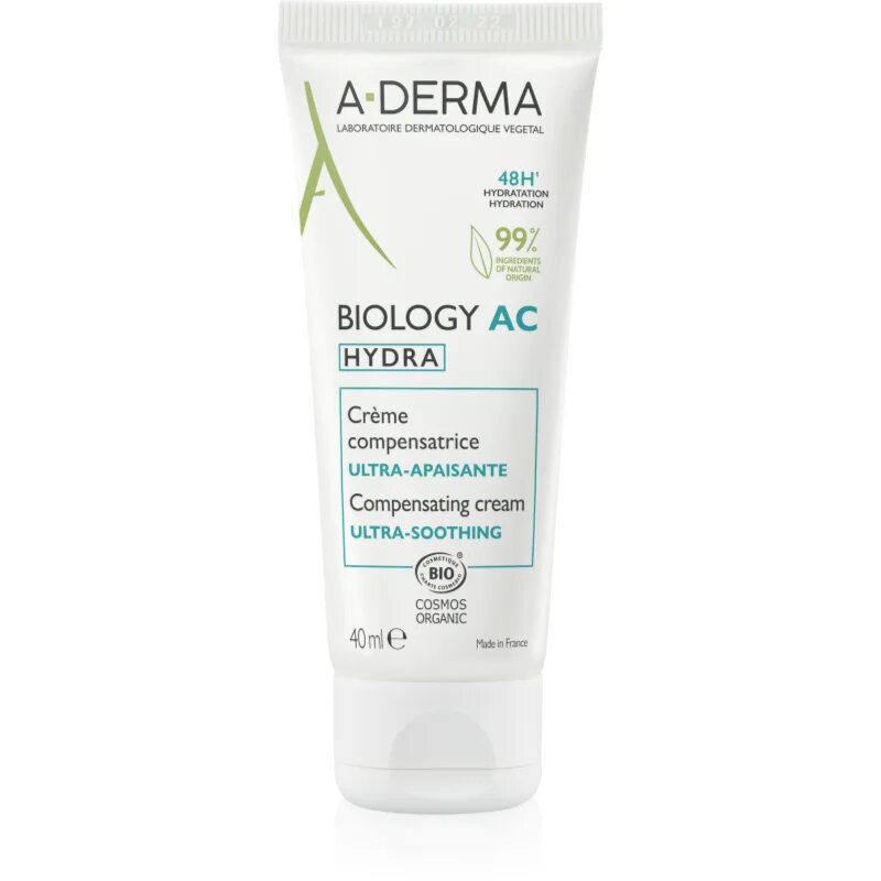 A-Derma Biology AC Hydra hydratační a zklidňující krém s 48hodinovým účinkem 40 ml