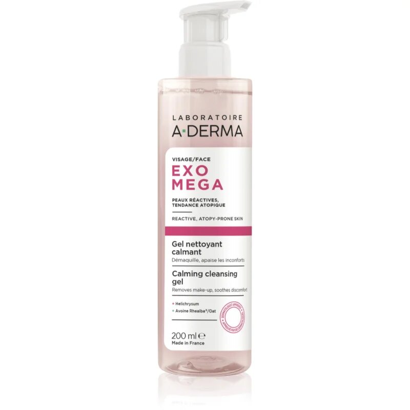 A-Derma Exomega Calming Cleansing Gel čisticí a odličovací gel se zklidňujícím účinkem 200 ml