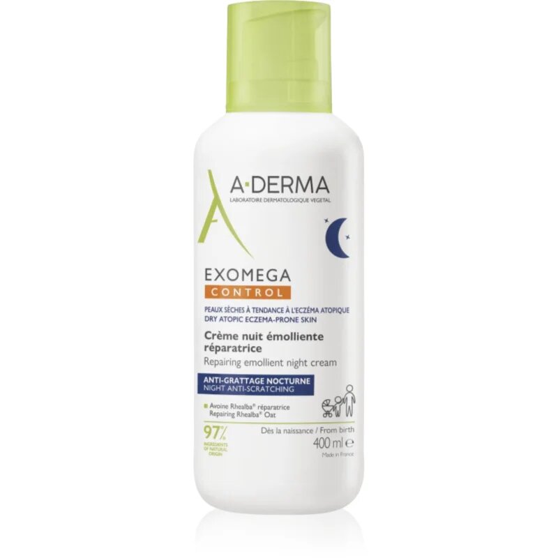 A-Derma Exomega Control Repairing Emollient Night Cream regenerační noční krém proti škrábání 400 ml