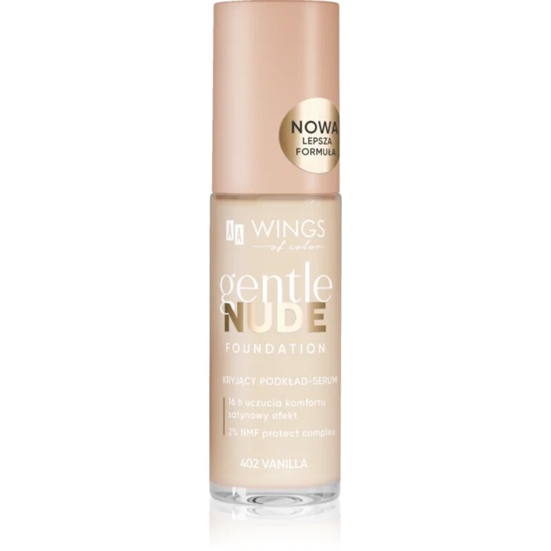 AA Wings of Color Gentle Nude Foundation tekutý make-up s hydratačním účinkem odstín 402 Vanilla 30 ml