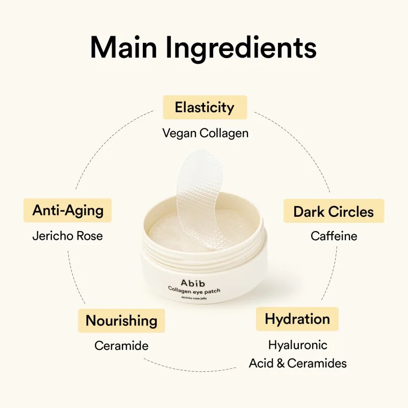 Abib Collagen Eye Patch Jericho Rose Jelly polštářky pod oči proti vráskám otokům a tmavým kruhům 60 ks