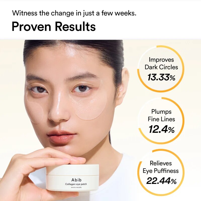 Abib Collagen Eye Patch Jericho Rose Jelly polštářky pod oči proti vráskám otokům a tmavým kruhům 60 ks