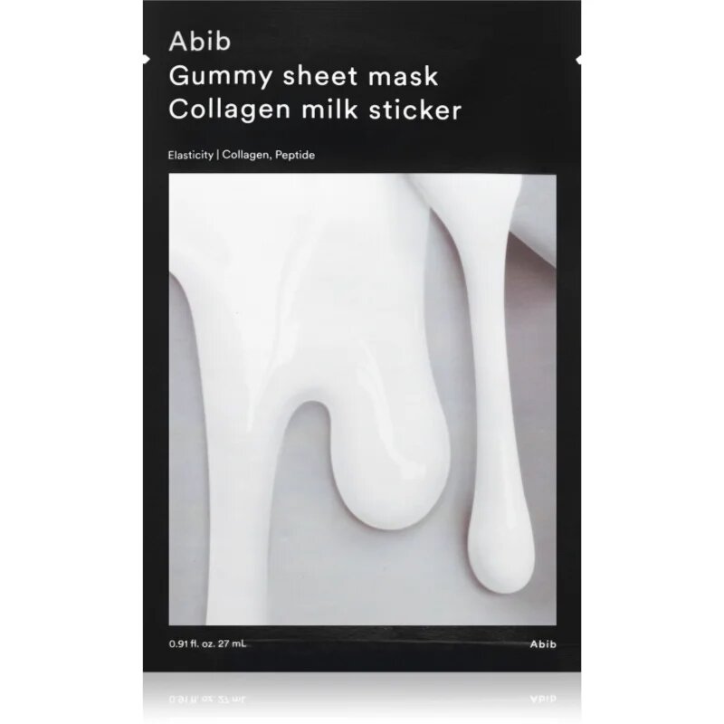 Abib Gummy Sheet Mask Collagen Milk Sticker hydratační pleťová maska se zklidňujícím účinkem 27 ml