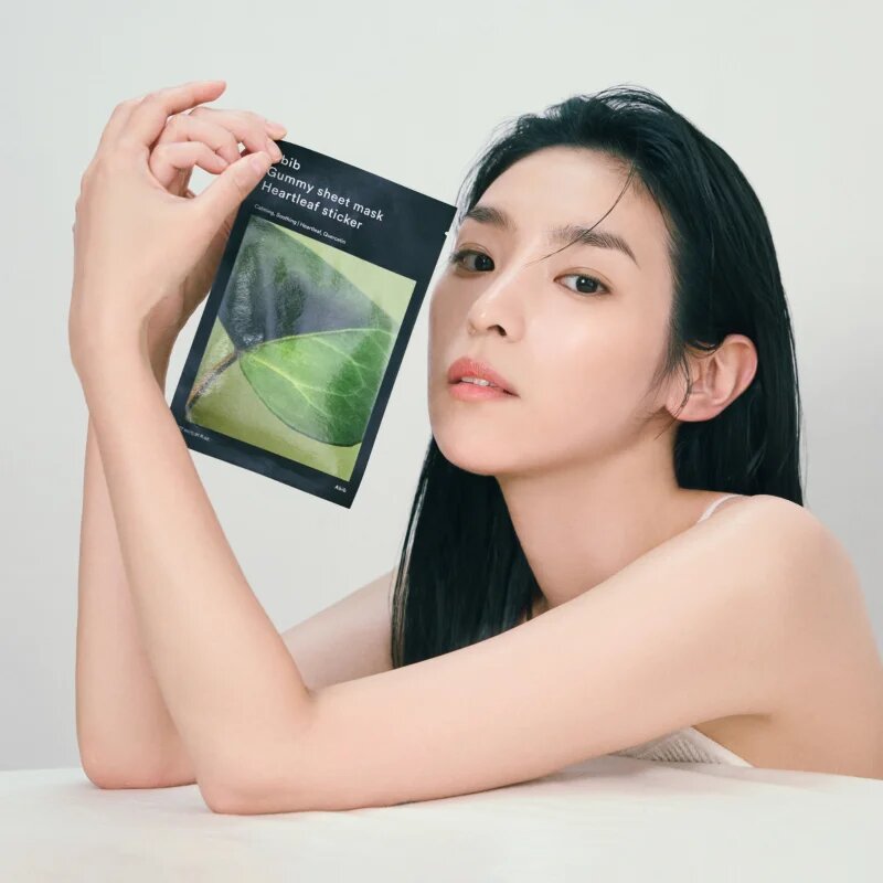 Abib Gummy Sheet Mask Heartleaf Sticker zklidňující plátýnková maska pro citlivou a problematickou pokožku 27 ml