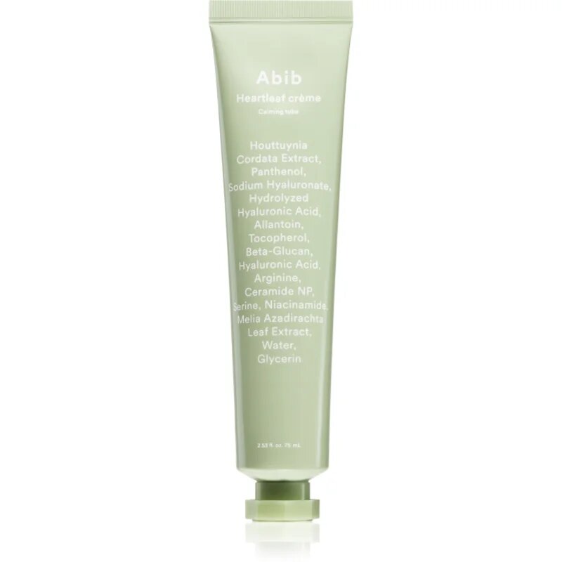 Abib Heartleaf Crème Calming Tube zklidňující pleťový krém pro posílení kožní bariéry 75 ml