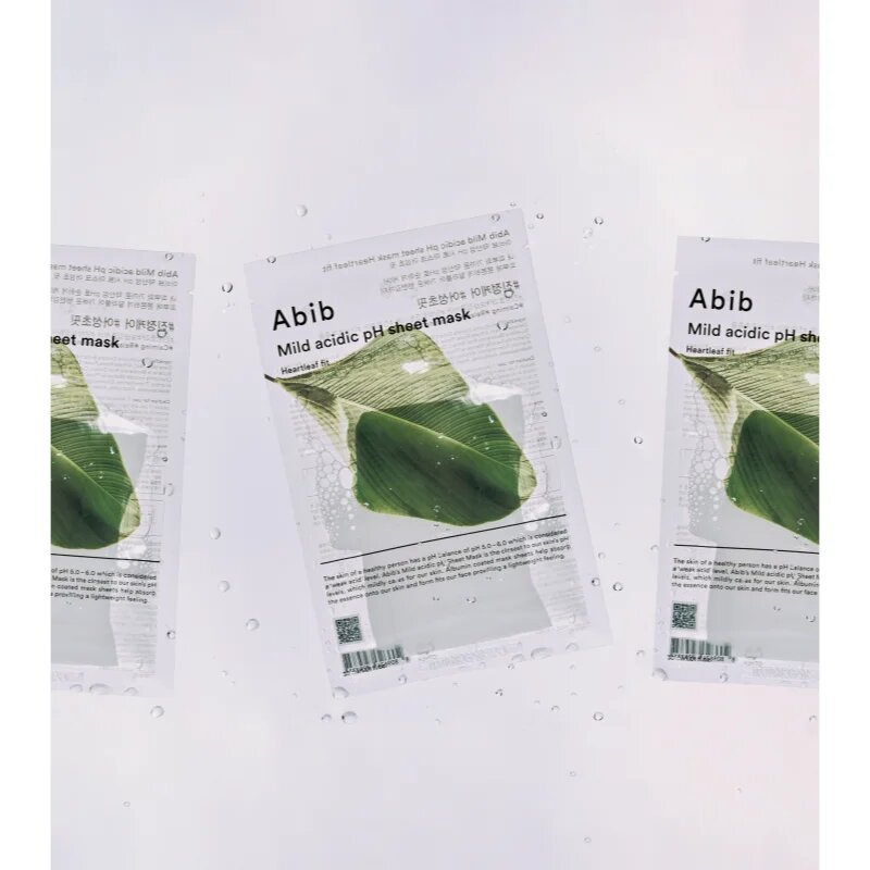 Abib Mild Acidic pH Sheet Mask Heartleaf Fit zklidňující plátýnková maska pro citlivou pleť se sklonem k akné 30 ml