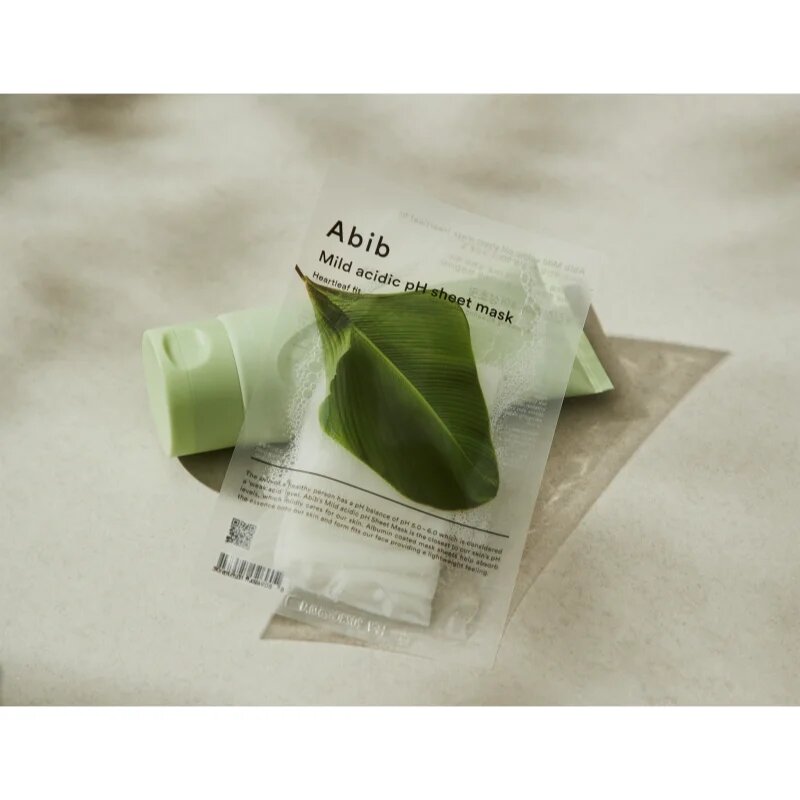 Abib Mild Acidic pH Sheet Mask Heartleaf Fit zklidňující plátýnková maska pro citlivou pleť se sklonem k akné 30 ml