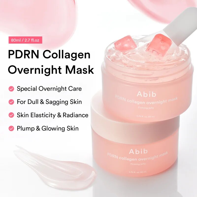 Abib PDRN Collagen Overnight Mask Firming Jelly zpevňující noční pleťová maska s hydratačním účinkem 80 ml