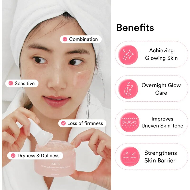 Abib PDRN Collagen Overnight Mask Firming Jelly zpevňující noční pleťová maska s hydratačním účinkem 80 ml